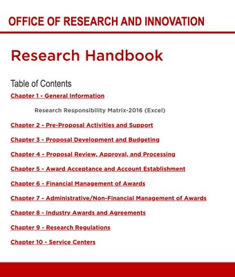 Research Handbook — Arts And Sciences Research Office