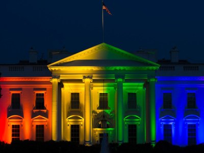 the white house rainbow color lighting