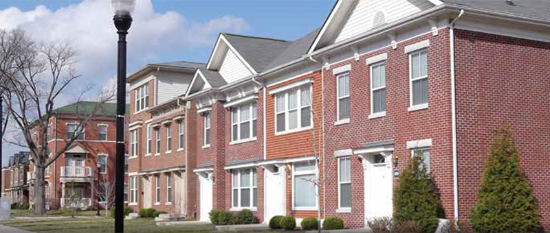 Red brick housing units