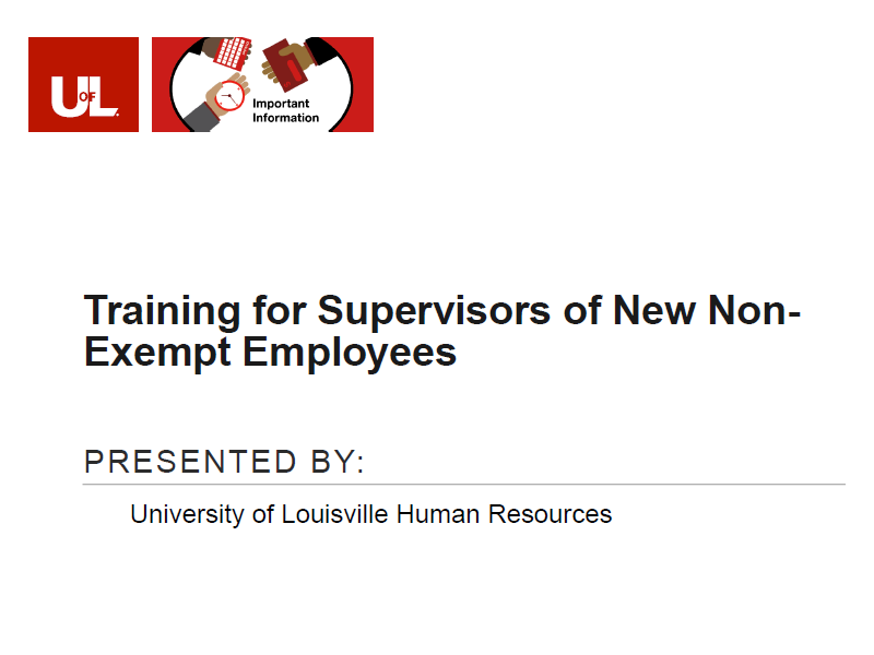Link to the Training for Supervisors of New Non-Exempt Employees