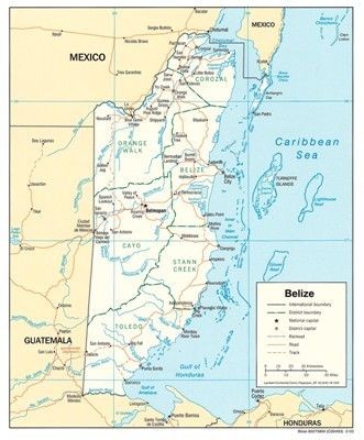 large map of Belize
