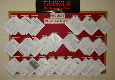 bulletin board with publications