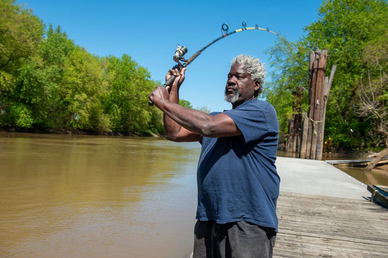 Fishing in Ohio River: photo by John Nation