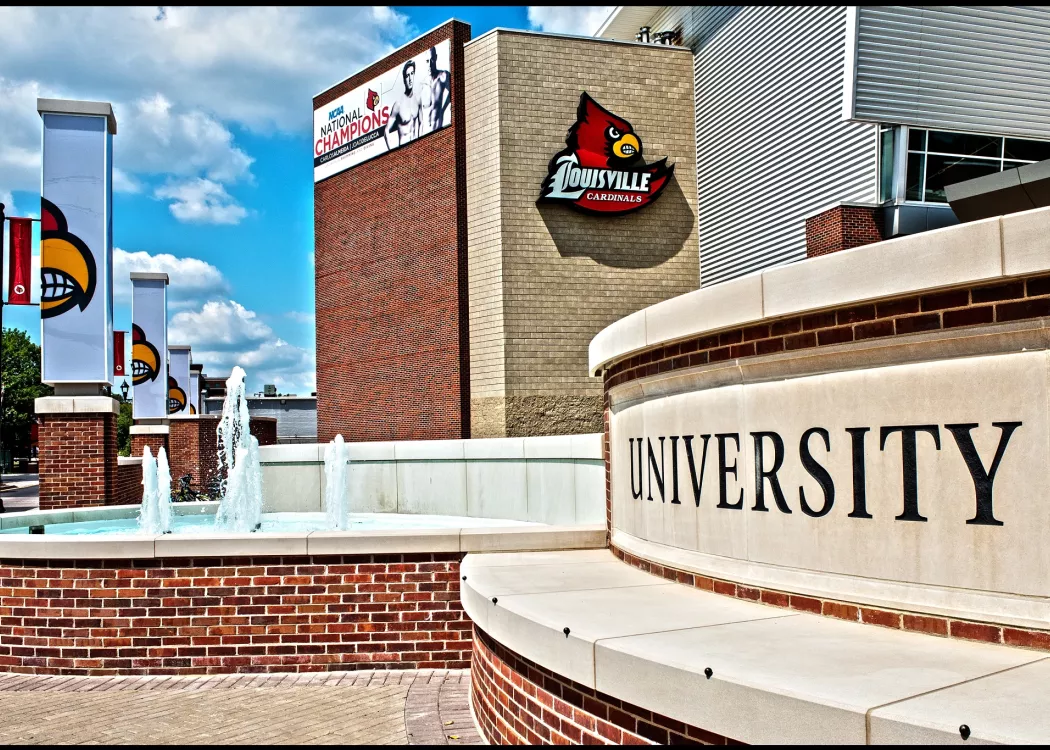 Fountains outside of the Natatorium