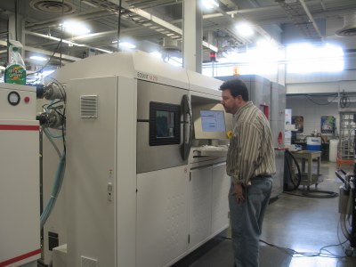 EOS M270 metal laser sintering equipment housed in the Vogt Additive Manufacturing Lab at J B Speed School of Engineering 