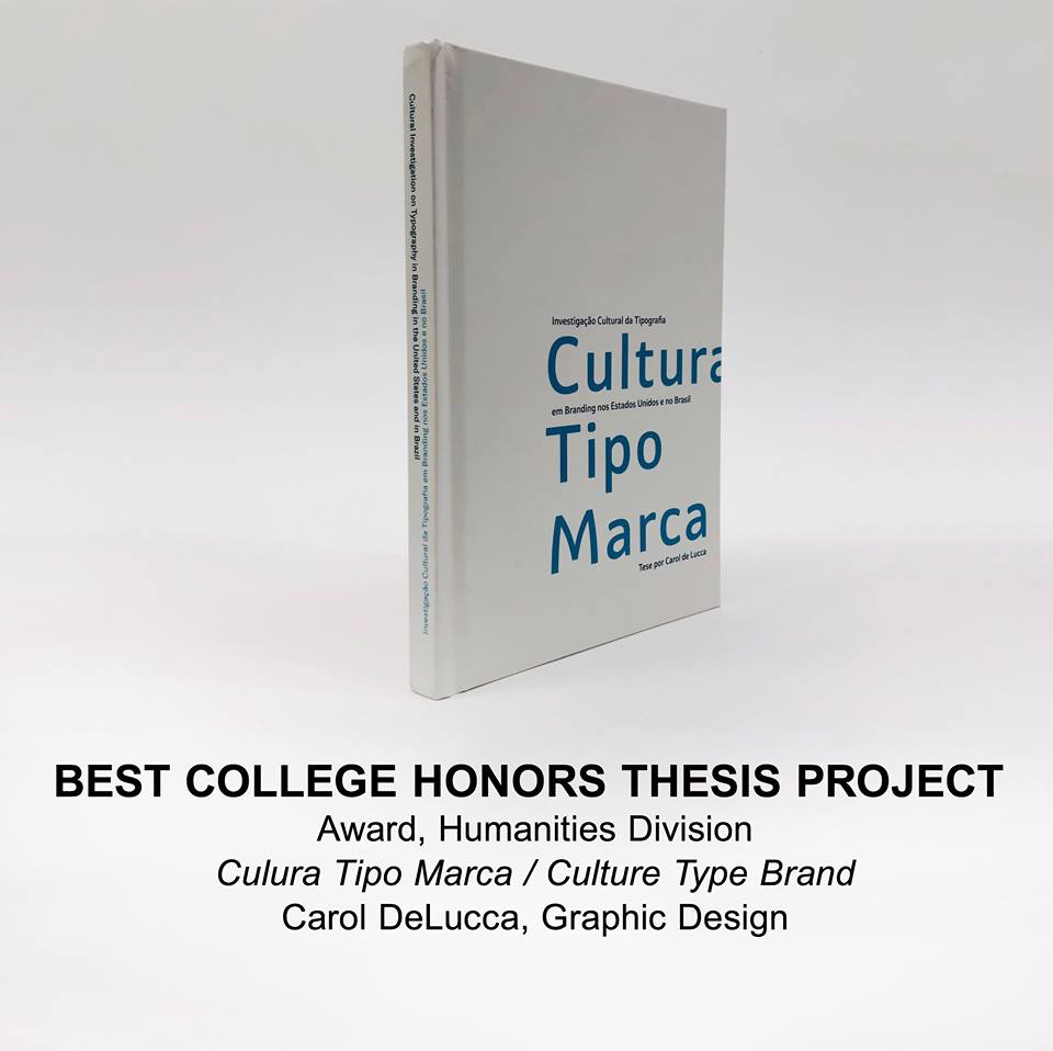 Carol DeLucca receives the Best College Honors Thesis Project Award 
