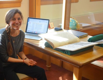 Professor Rachel Singel conducts research at the Newberry Library in Chicago