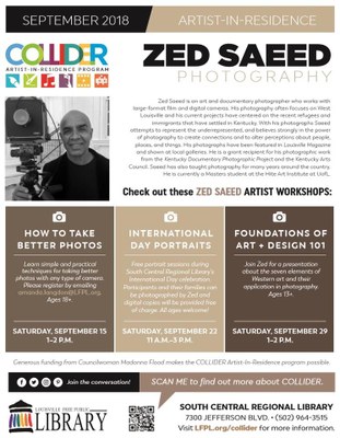 Zed Saeed is Artist-In-Residence at the Louisville Public Library