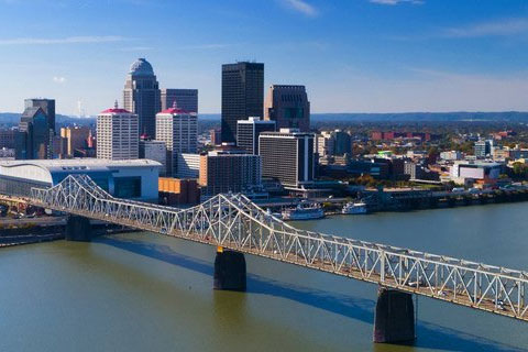 Louisville skyline from the Ohio river