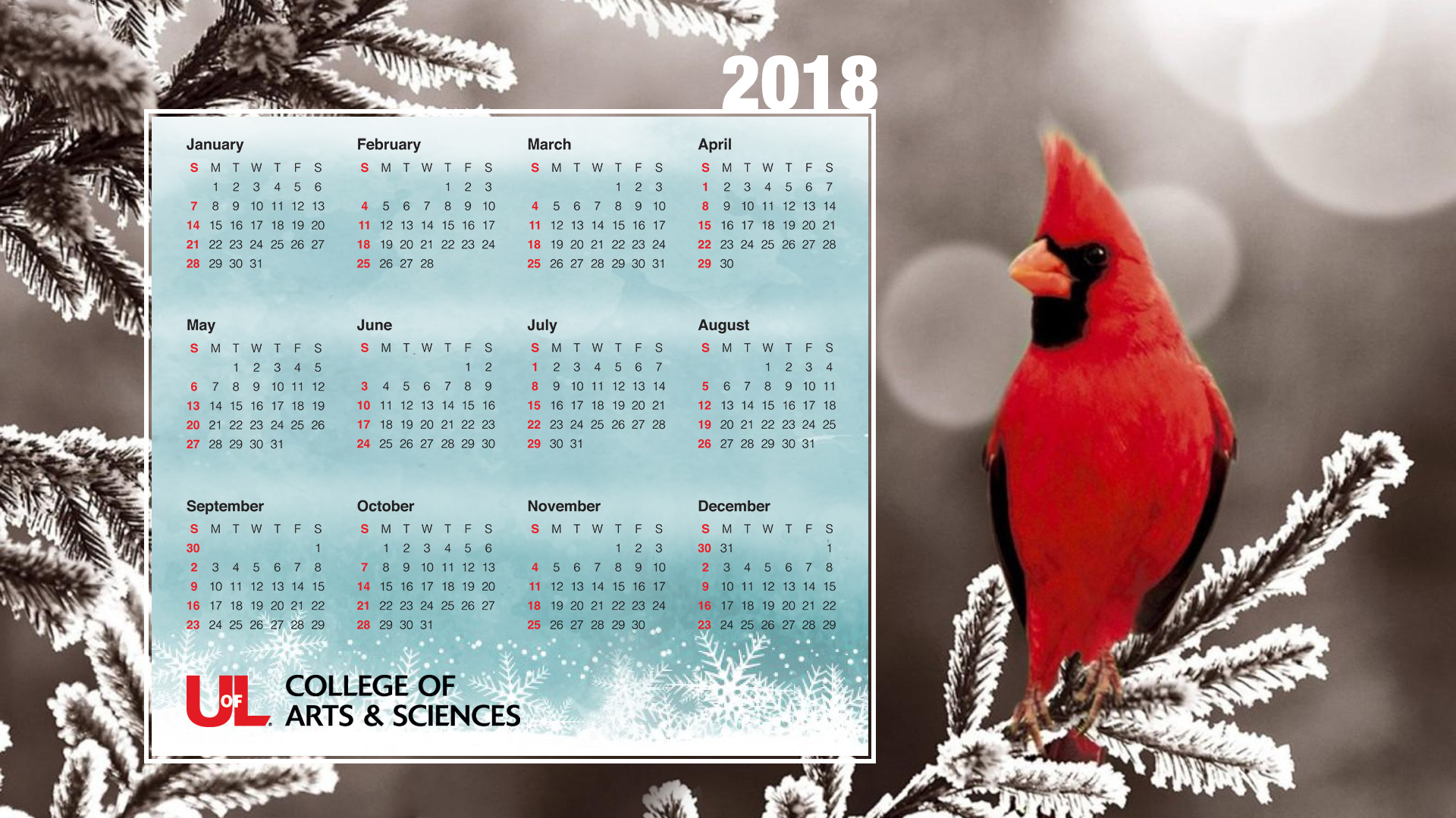 2018 desktop wallpaper calendar