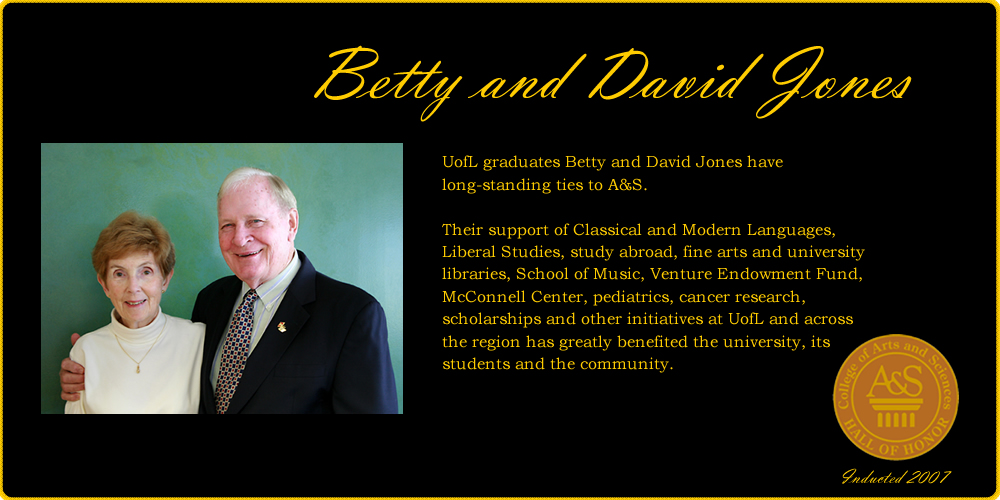 Betty and David Jones Hall of Honor banner