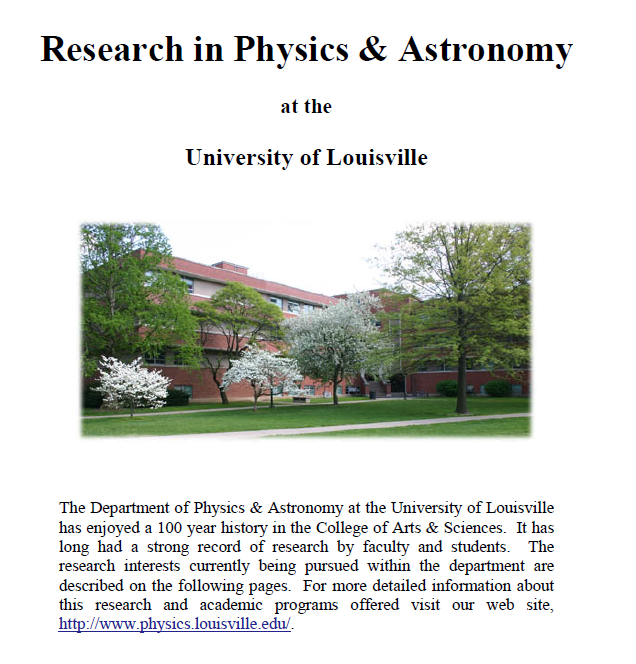 Physics and Astronomy Department - Research Profile