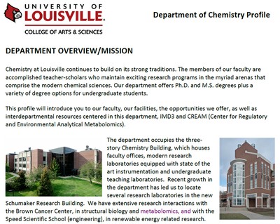Chemistry Department - Research Profile
