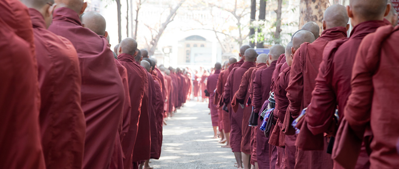 monks in line