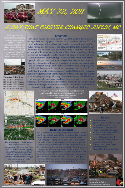 Poster by Ryan Blais about the tornado destroying Joplin, MO