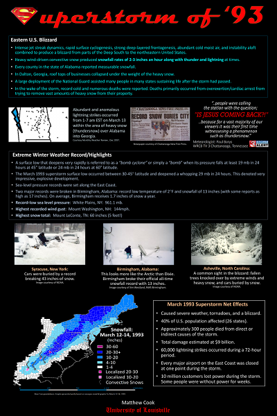 Poster by Matthew Cook about Superstorm of 1993 - part 2