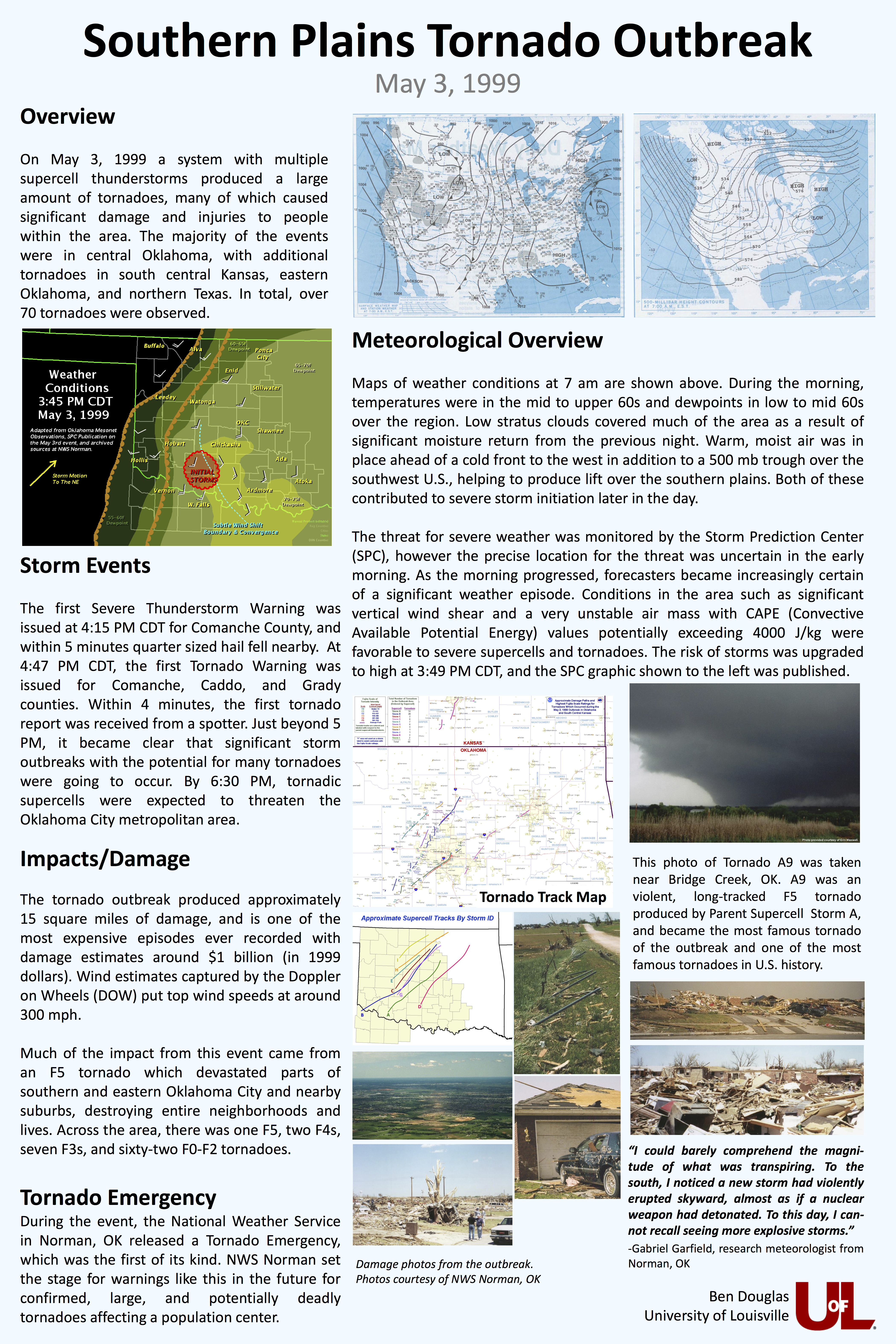 Poster by Benjamin Douglas about Southern Plains Tornado Outbreak