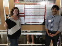Student Isaiah Burciaga at the Summer Undergraduate Research Program poster day
