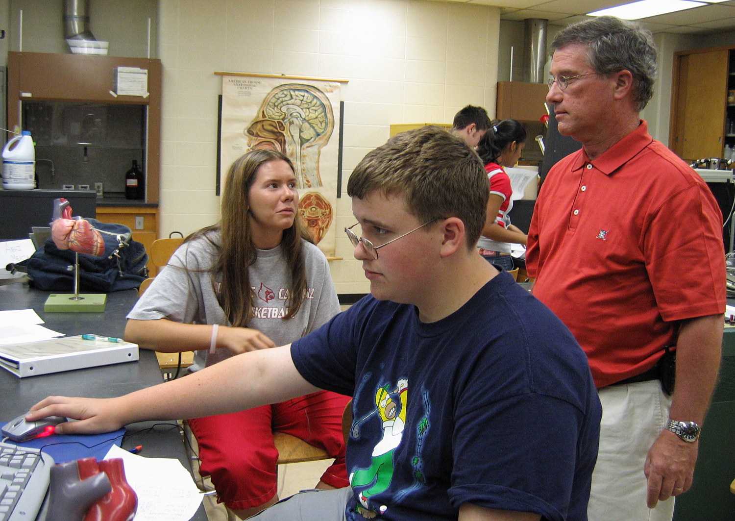 Dr. Fell teaching in the lab