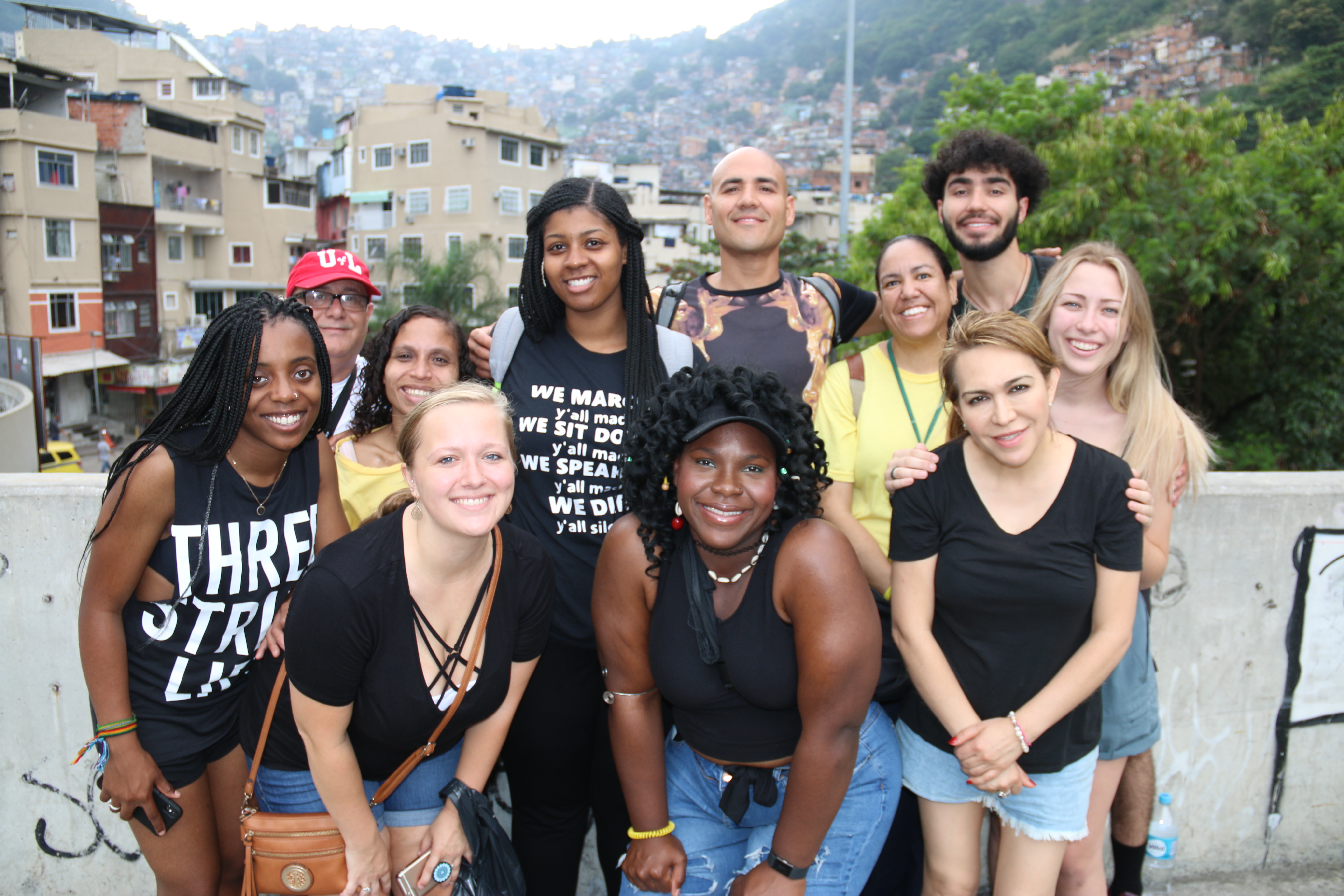 Students outside Favela Rocina