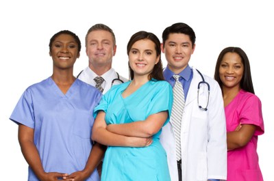 Diverse group of medical professionals