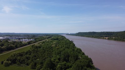Ohio River with Smokestack