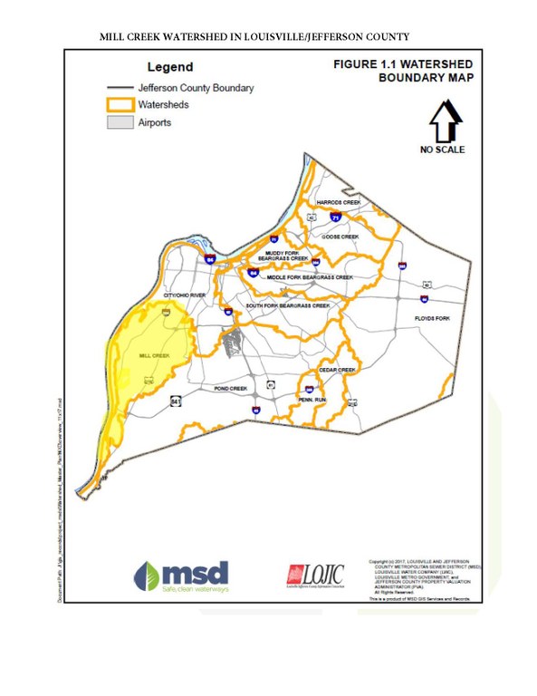 Photo of Mill Creek Watershed in Louisville/Jefferson County map