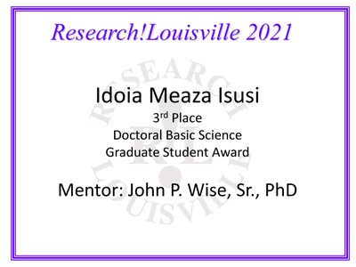 John Wise, Sr., PhD Doctoral Basic ScienceGraduate Student Award