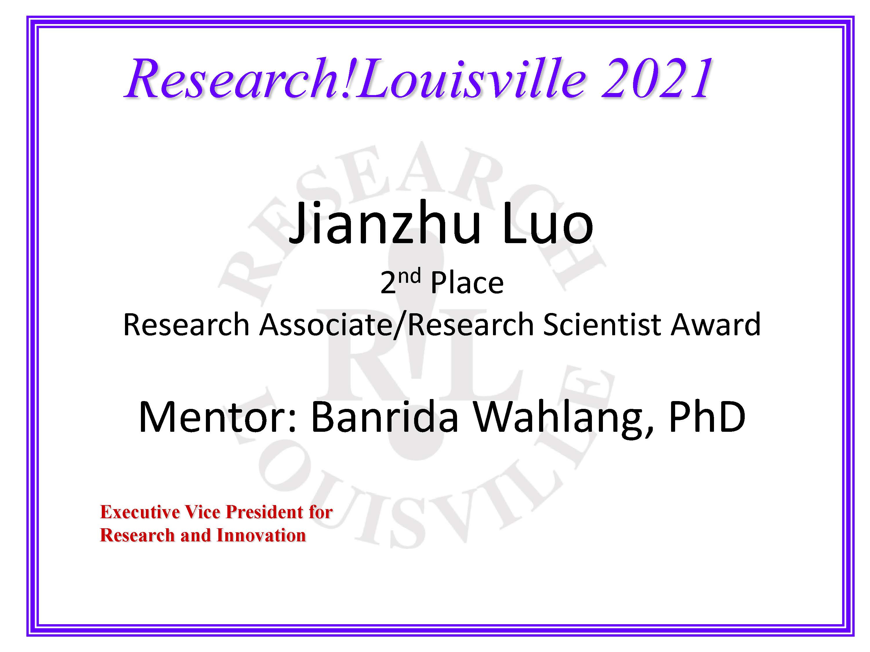 Mentor: Banrida Wahlang, PhD