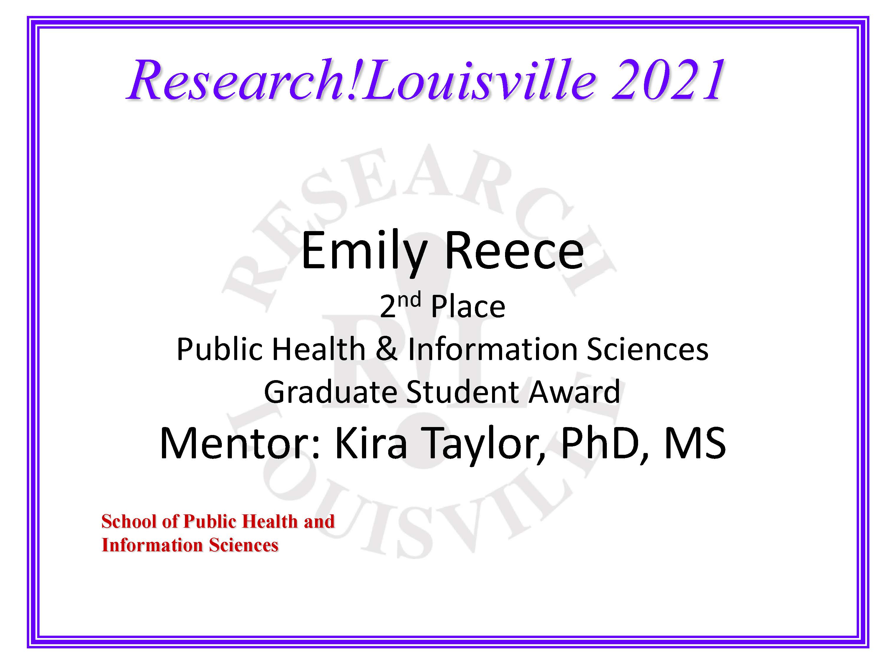 Mentor: Kira Taylor, PhD, MS