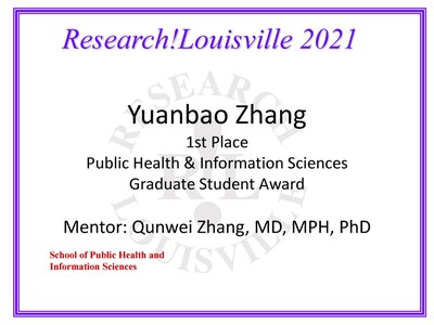 Mentor: Qunwei Zhang, MD, MPH, PhD