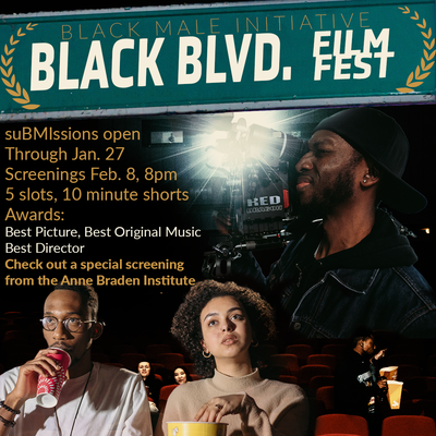 Flyer for the Black Male Initiative Film Fest
