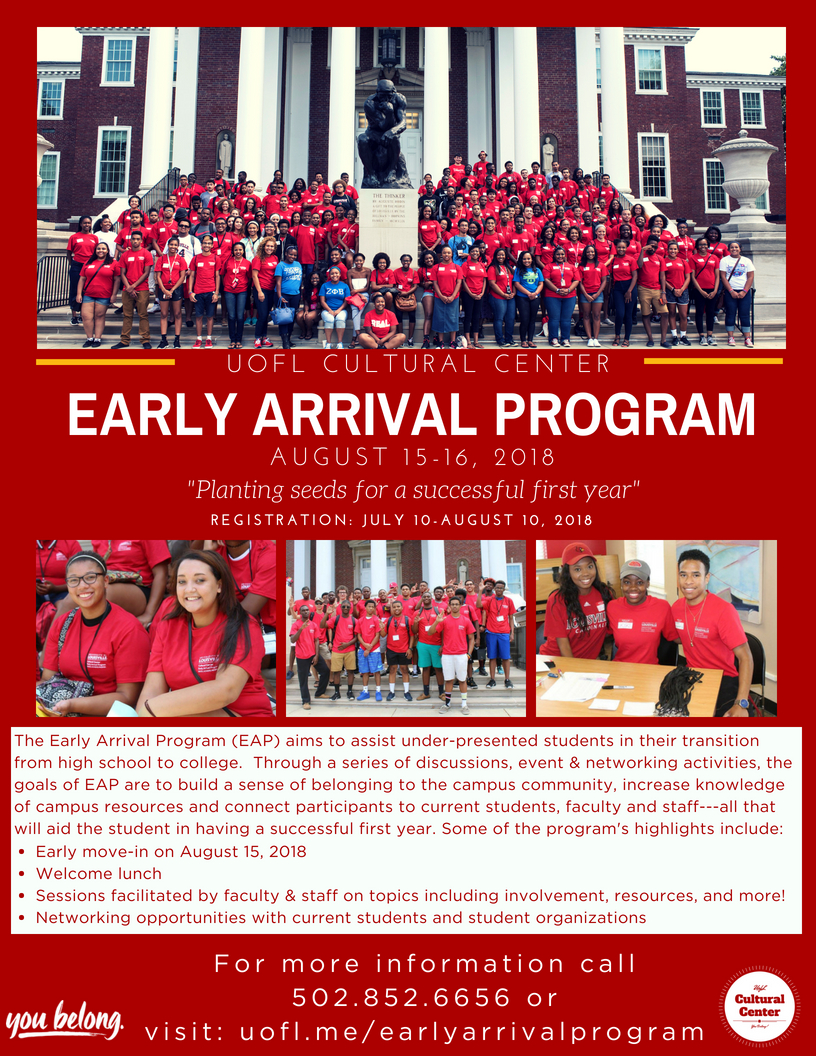 Early Arrival Program Flyer 2018