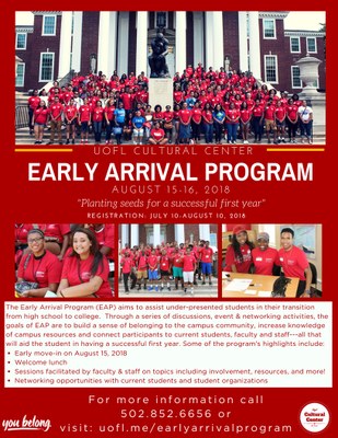 Early Arrival Program Flyer 2018