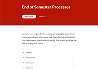 End of Semester Instructional Module