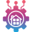 icon of house in computer gear
