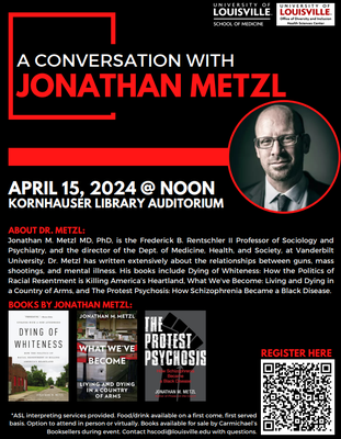 Jonathan Metzl event flyer