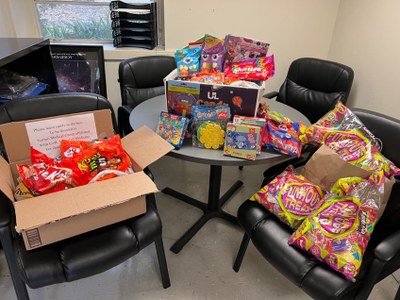 Image of candy and toys donated in 2022.