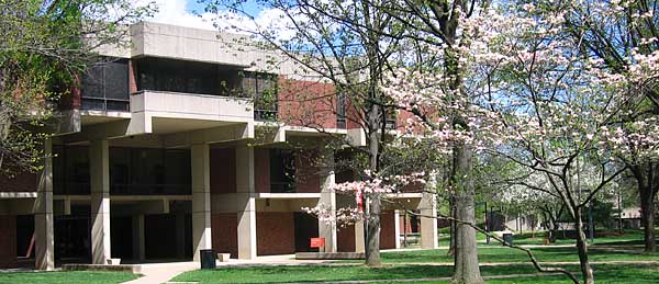 Biology Building in the spring