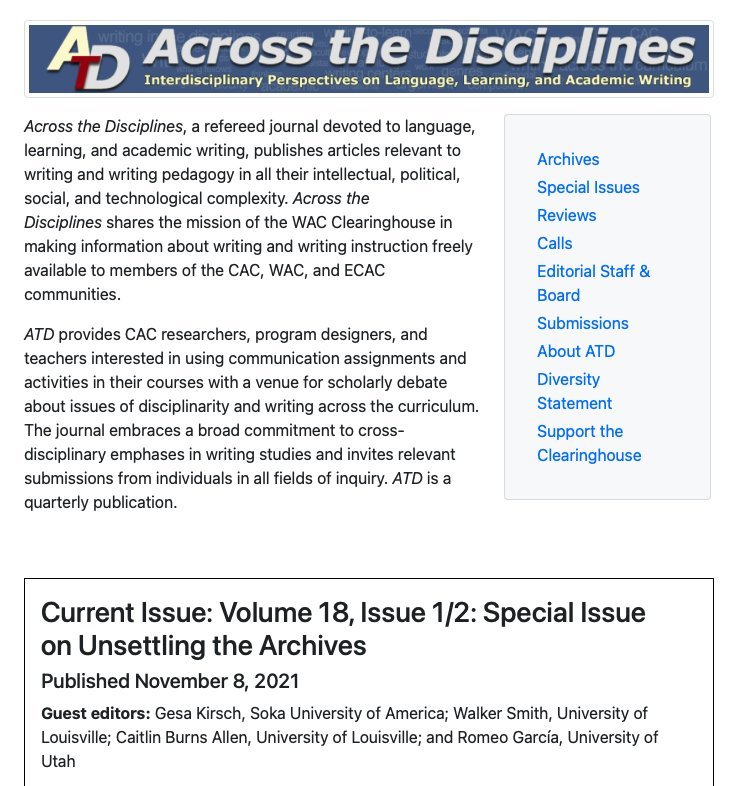 Ph.D. students Walker Smith and Caitlin Burns Allen co-edit special issue