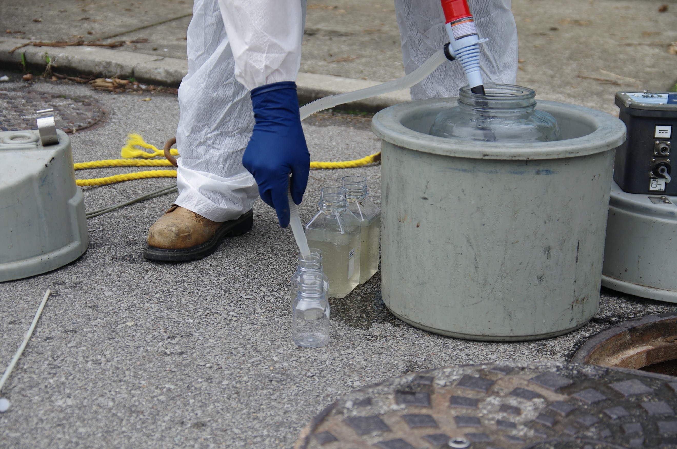 Pumping samples into containers