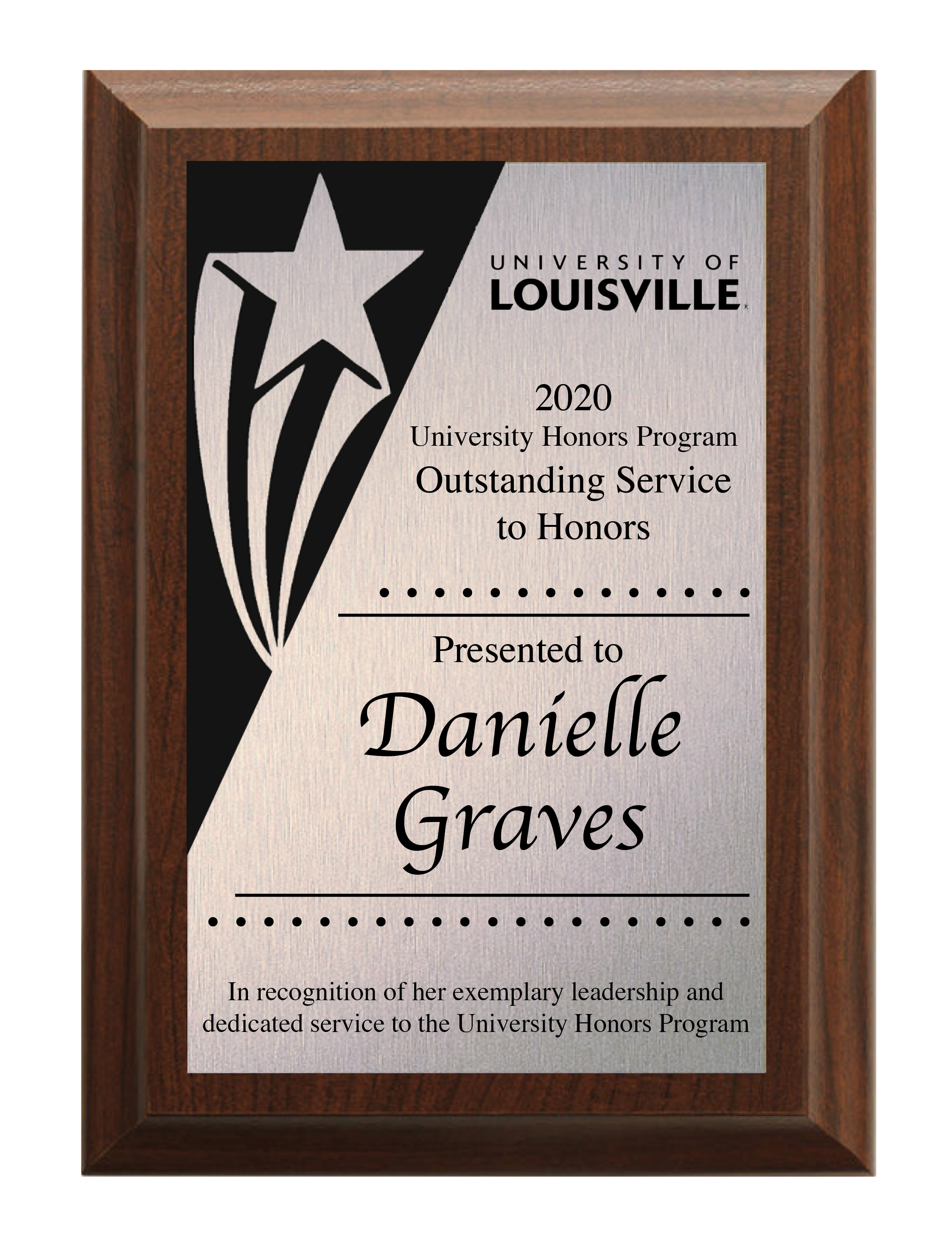 Outstanding Service to Honors - Danielle