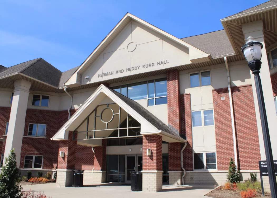Front entrance of Kurz Hall Dorm
