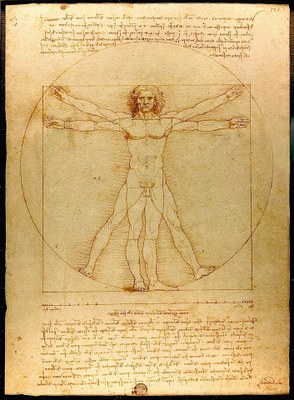 Da Vinci's Vitruvian Man Drawing