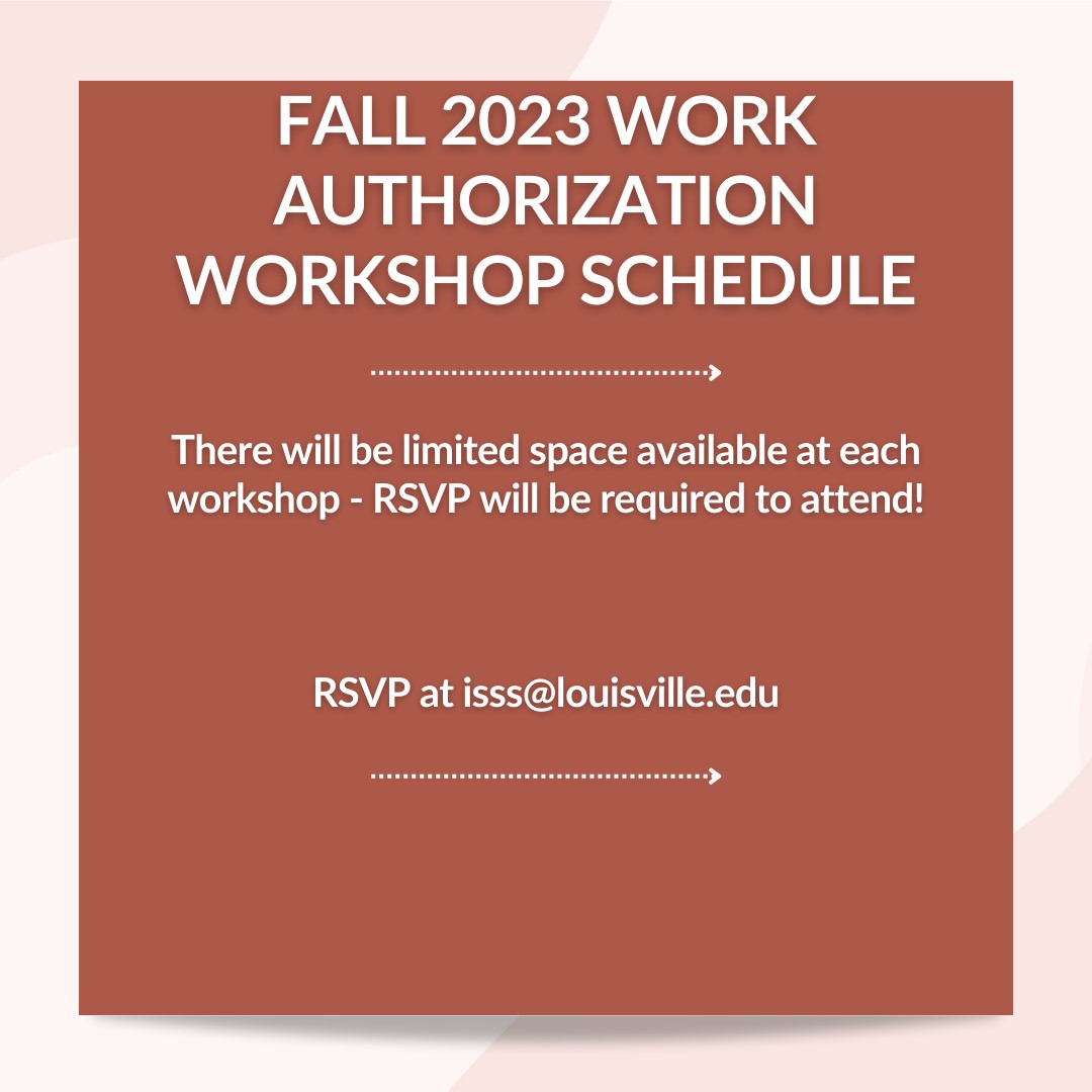 Fall 2023 Work Authorization Workshop Schedule