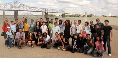 Students by Bridge