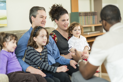 Family in therapy session