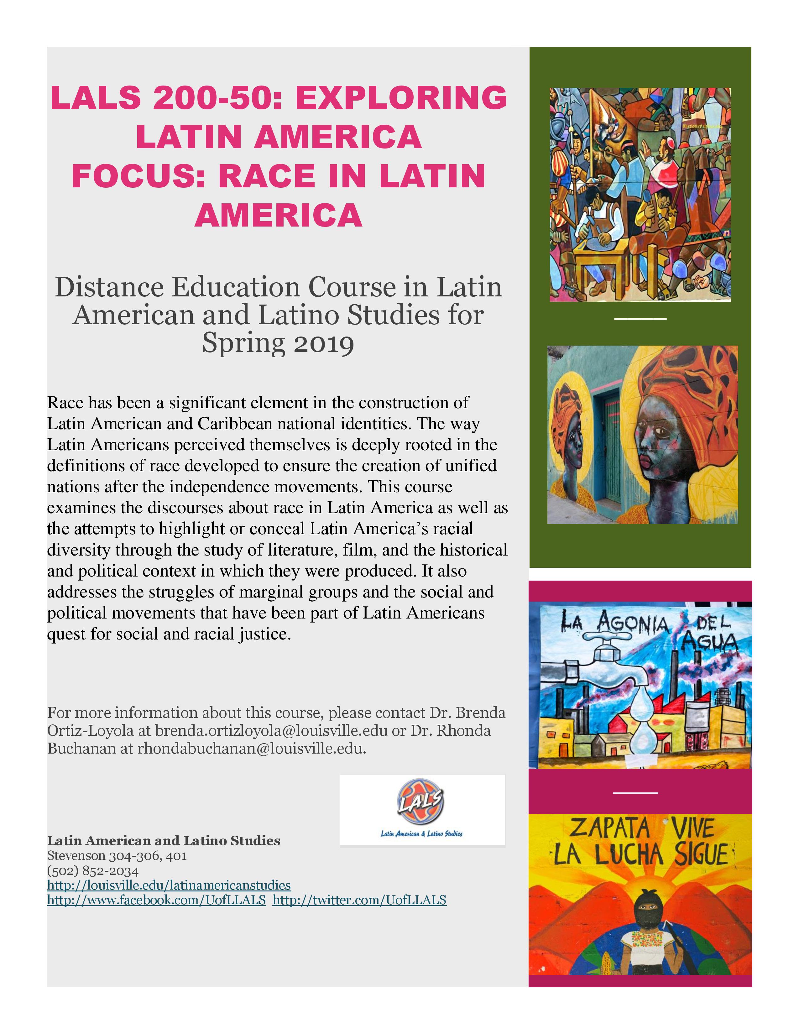 New Spring 2019 LALS Course Offered (LALS 200-50)