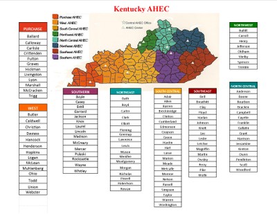 AHEC Counties and Map
