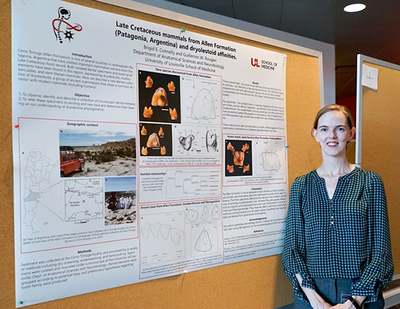 Brigid Connelly, with her poster at Research Louisville